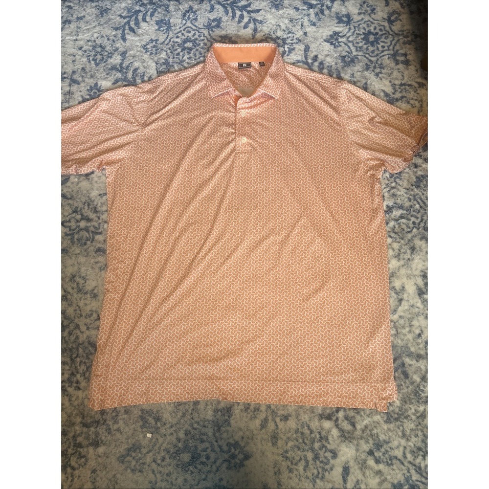 FootJoy FJ Men's Performance S/S Polo Shirt Orange Slices All-Over 2xl